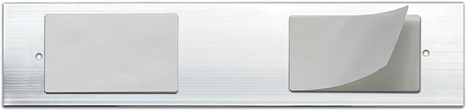10 Pack 2” x 10” Aluminum Name Plate Holders for Door or Wall, Office Wall Mount Name Plate Holder with Textured Design and Double Sided Tape, for Office, Business, Meeting Room (Silver)