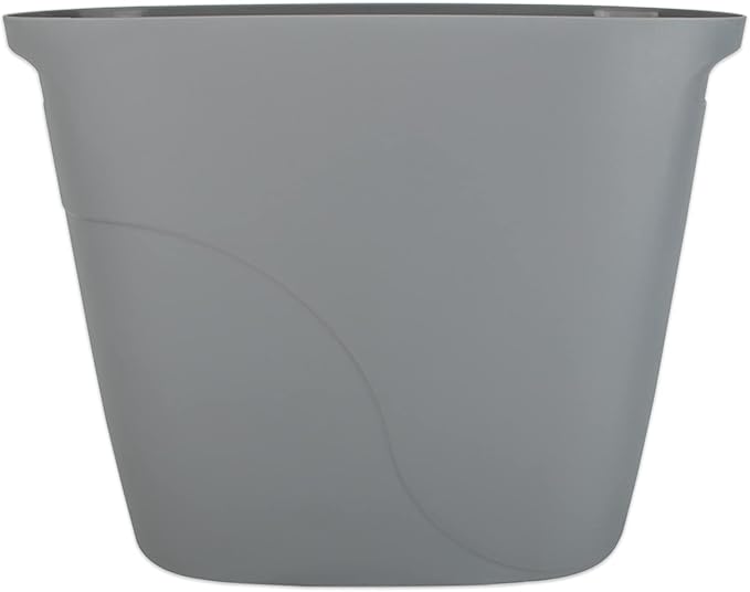 JiatuA Plastic Small Trash Can Slim Waste Basket with Handles 3.2 Gallon Narrow Garbage Container Bin for Bathroom, Bedroom, Kitchen, Home Office Under Desk, Dorm, Laundry Room, Kids Room, Grey