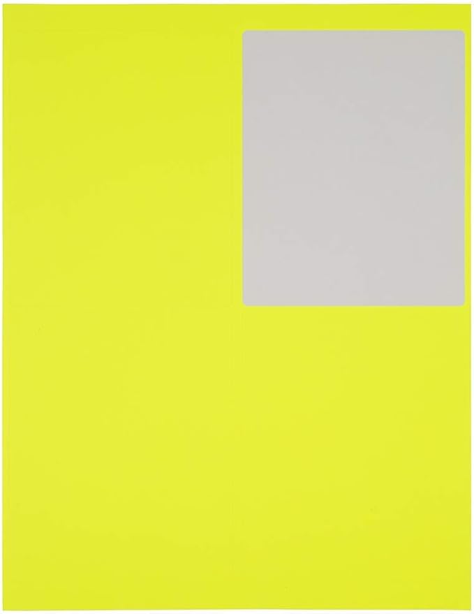 JAM PAPER Shipping Address Labels - 4 x 5 - Quarter Page/Extra Large - Neon Yellow - 120/Pack
