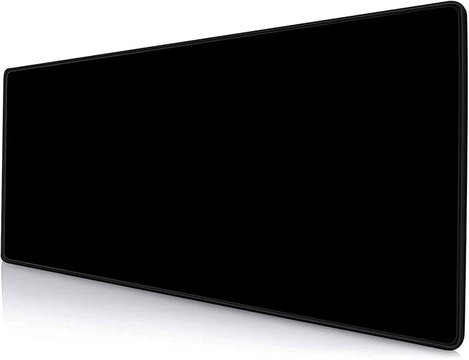 Black Large Gaming Mouse Pad with Stitched Edges, Desk Pad Extended Keyboard Mat, Non-Slip Rubber Base Mousepads for Laptop, Office, Home, 31.5X11.8 inch