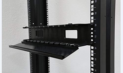 Raising Electronics 19 Inch 2U Rack Mount Cable Management Unit 12 Slots with Panel Plastic