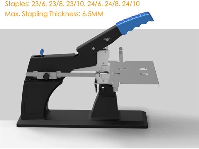 Heavy Duty Stapler Manual, Metal Desktop Stapler with Stoppers for Flat & Saddle Stapling, Max. Thickness 6.5mm