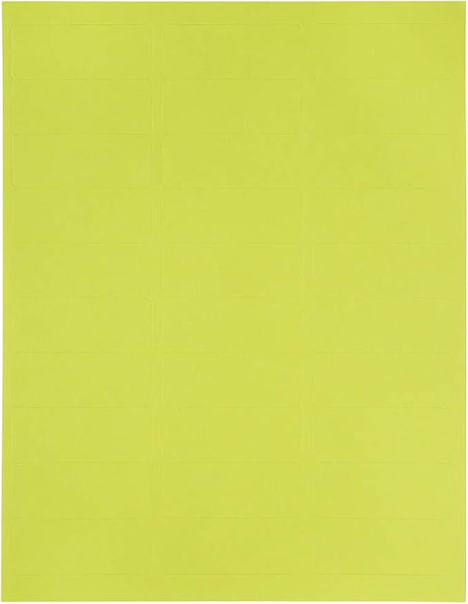 JAM PAPER Return Address Labels - Standard Mailing - 1 x 2 5/8 - Ultra Lime Green - 120 Shipping Labels/Pack