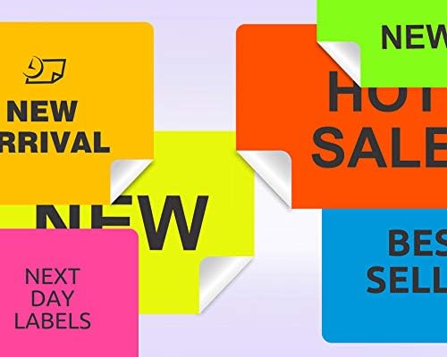 NextDayLabels - 8-1/2 x 11 Neon Color High Light Fluorescent Labels for Laser & Inkjet Printer (Orange Fluorescent, 8-1/2" x 5-1/2" - 2 Per Page | 50 Labels)