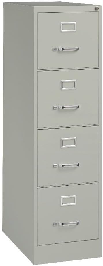 Scranton & Co 25" 4-Drawer Metal Letter Width Vertical Filing Cabinet in Gray, Lockable, Sturdy Steel Construction, Office or Home Use, Durable Letter Size File Storage