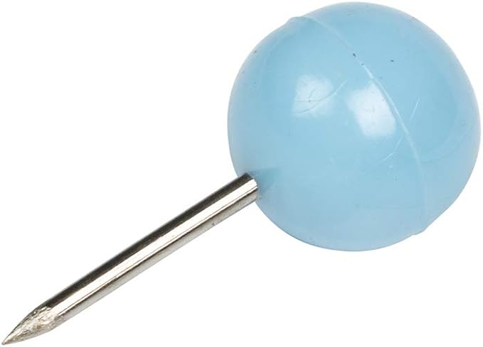 JAM PAPER Colorful Push Pins - Round Head Map Thumb Tacks - Baby Blue Pushpins - 100/Pack
