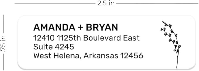 Botanical Flowers Rolled Address Labels/Roll of 250 Alternating Floral Illustrations Personalized Address Labels/Designer Return Address Stickers in Elegant Plastic Dispenser