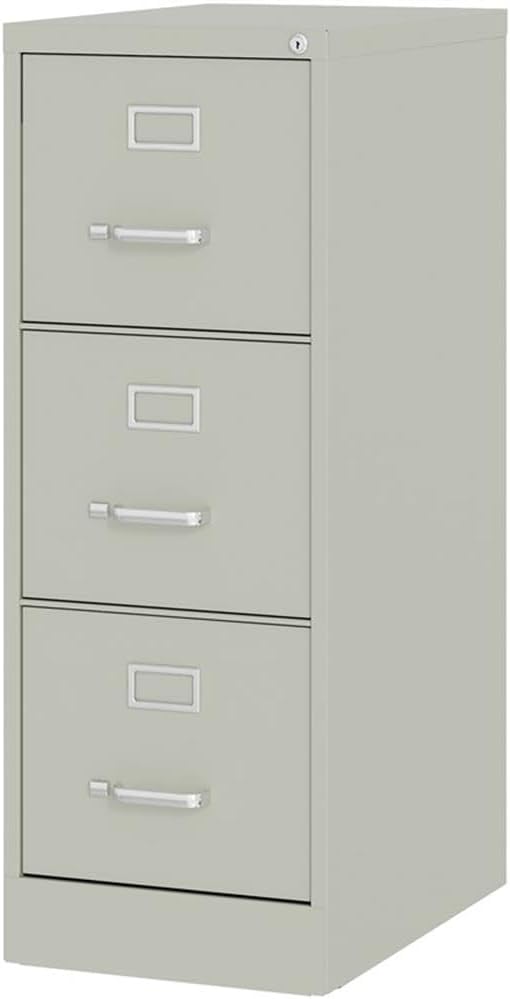 UrbanPro 3 Drawers 40.19" Vertical Light Gray Metal Filing Cabinet Lockable Pre-Assembled Stationary Letter Size for Home, Office