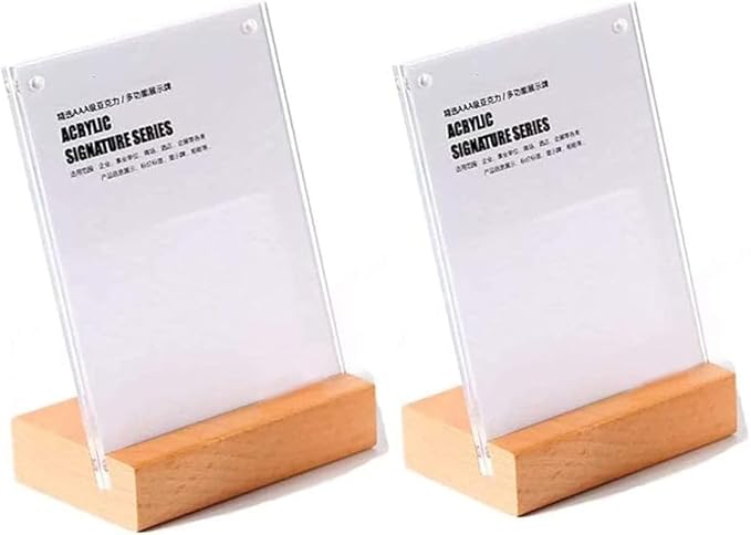 2 Pack Acrylic Label Holder Price Tag Displays Sign Holder Data Card Holder Table Top Sign Stand(150*100mm/5.91x3.94 inches)