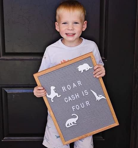 Felt Like Sharing Large Letter Board (Gray Felt - 12”x16”) – Changeable Message Board with 3 Sets of Felt Board Letters – Statement Wall Sign for Quotes, Home or Holiday Decor In Oak Frame