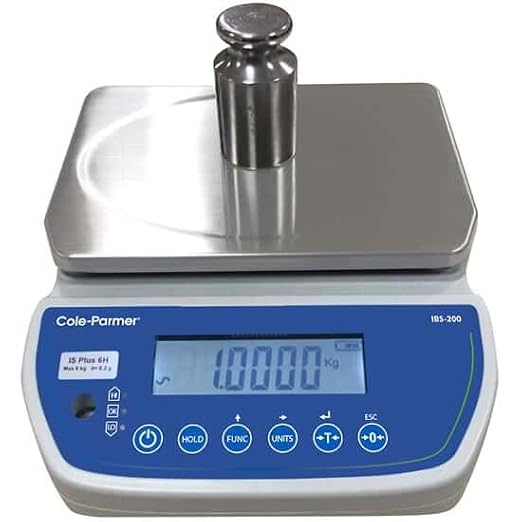Cole-Parmer Hi-Resolution Compact Industrial Bench Scale, 3kg x 0.1g, Universal Power