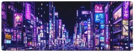 City Mouse Pad 31.5 X 11.8 Inch Big Desk Rubber Base Stitched Edges Keyboard Pad XXL Mouse Mat for Home Game and Office