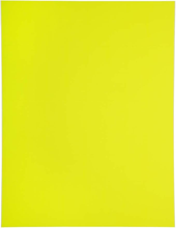 JAM PAPER Shipping Address Labels - Rectangular - 1 1/3 x 4 - Neon Yellow - 126/pack