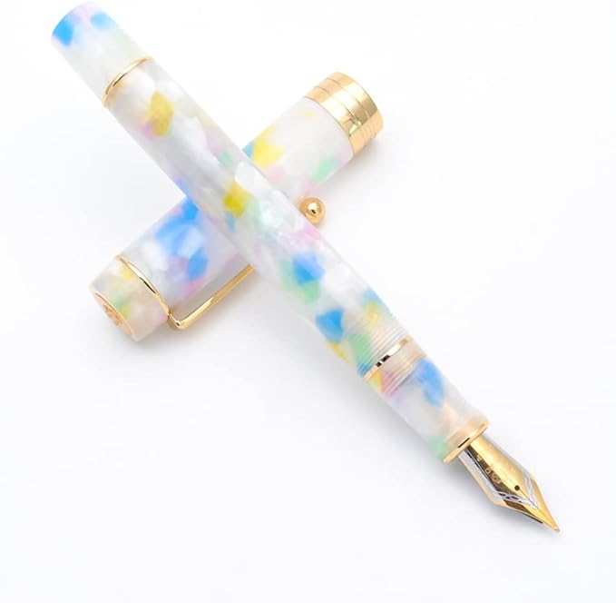 JINHAO 100 Fountain Pen with Ink Converter (Medium Nib 0.7mm, Colorful)