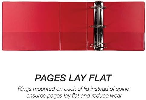 Samsill Durable 6 inch 3 Ring Binder, Made in USA, Locking D Ring FSC 100% Recycled Chipboard, Red, 2 Pack