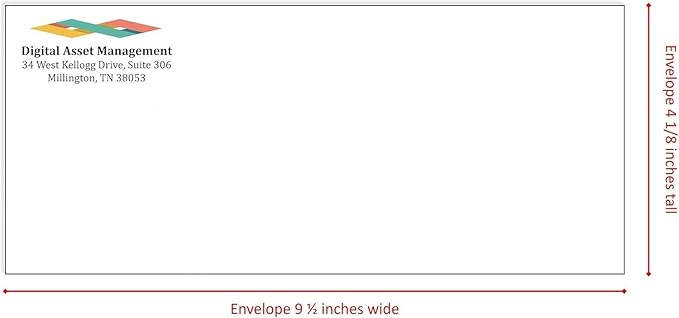 500 Envelopes #10 Custom Printed Regular Self-Seal Security Envelopes, Text and Logo Customization, Size 4 1/8 x 9 1/2 Inches, White, 24lb