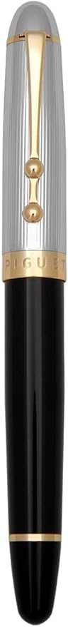Piguet Genève – Luxury and Ergonomic Fountain & Rollerball Pen – Sigma Series – German Bock Medium Nib, Gold Trim, Blue Ink – Gift Boxed with Universal Refill and Converter (Fountain Pen, Deluxe)