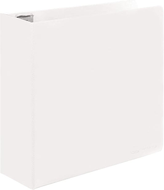 3 Inch Binder 3 Ring Binders White, Slant D-Ring 3” Clear View Cover with 2 Inside Pockets, Heavy Duty Colored School Supplies Office and Home Binders – by Enday