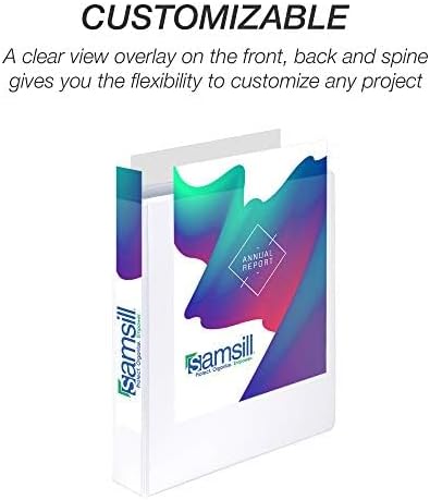 Samsill Durable 1.5 inch 3 Ring Binder, Made in USA, D Ring Binder, FSC 100% Recycled Chipboard, White, 4 Pack