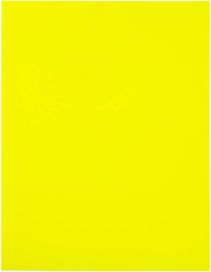 JAM PAPER Full Sheet Shipping Labels - Printable Sticker Paper - 8 1/2 x 11 - Neon Yellow - 10 Full Pages/Pack