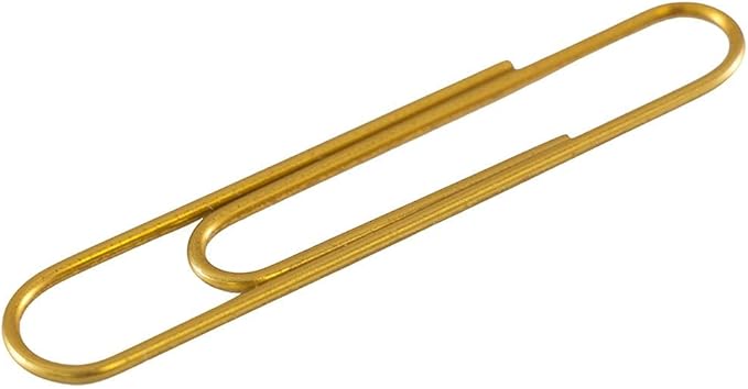 JAM Paper Colored Jumbo Paper Clips - Gold Paperclips - 75/pack