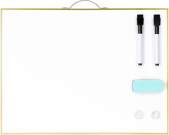 TSJ OFFICE Small Dry-Erase White-Board - 12 X 16 Inches Portable Aluminum Frame Mini Hanging Whiteboard with Handle, to Do List Notepad for Office, Home, School