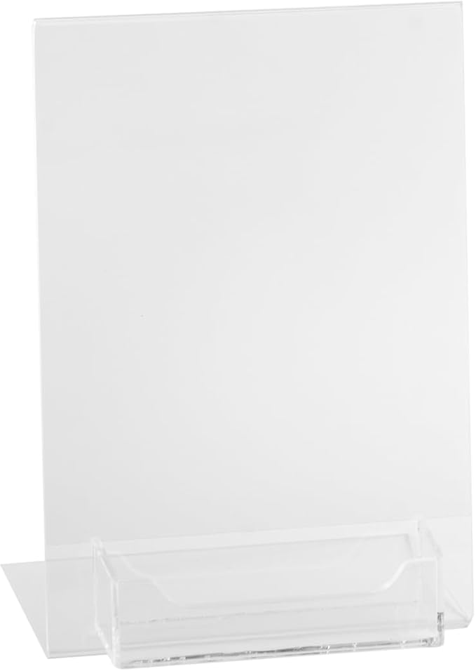 Dazzling Displays Clear Acrylic Slanted Sign Holder 8.5 x 11 - Clear Slanted Picture Frame - Premium Acrylic Sign Holder for Office, Retail, Tradeshow and Home Use (50-Pack)