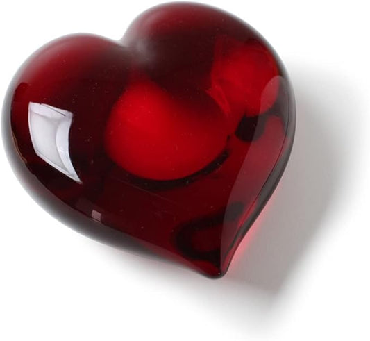 Ca D Oro Big Red Heart Glass Paperweight Hand Blown Murano-Style Art Glass