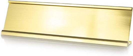 2" x 10" Aluminum Office Desk Nameplate Sign Holder (Gold) 10 Pack