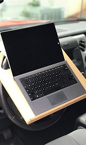 Executive Size (18 1/2" x 14 1/2") Car Table – E-book & Notepad Vehicle Desk - Mobile Office - Steering Wheel Mountable Desk - Portable Automobile Desk For Laptop Computer/iPad - Car Tray