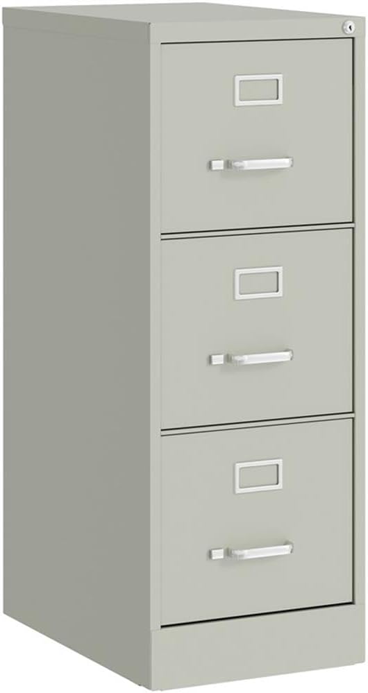 UrbanPro 3 Drawers 40.19" Vertical Light Gray Metal Filing Cabinet Lockable Pre-Assembled Stationary Letter Size for Home, Office