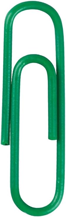 JAM PAPER Colorful Standard Paper Clips - Regular 1 Inch - Green Paperclips - 100/Pack