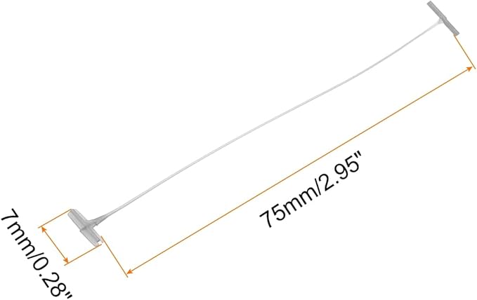 MECCANIXITY Standard Tagging Fasteners,Plastic Regular,Standard Label Gun Price Tagging Barbs for Garment Price Tag Label Tagging Barbs 75mm/3 Inch,Pack of 1000 Gray