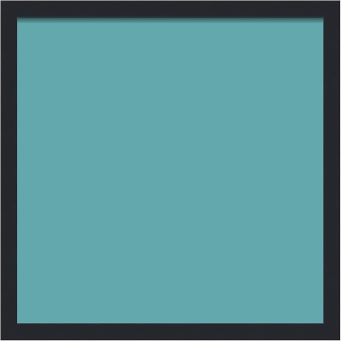 PinPix 18x18 Inch Cork Bulletin Board. This Decorative Framed Pin Board Comes with Aqua Pastel Design and a Satin Black Frame. Ideal for Home Office Decor or Message Board (PinPix-1806)