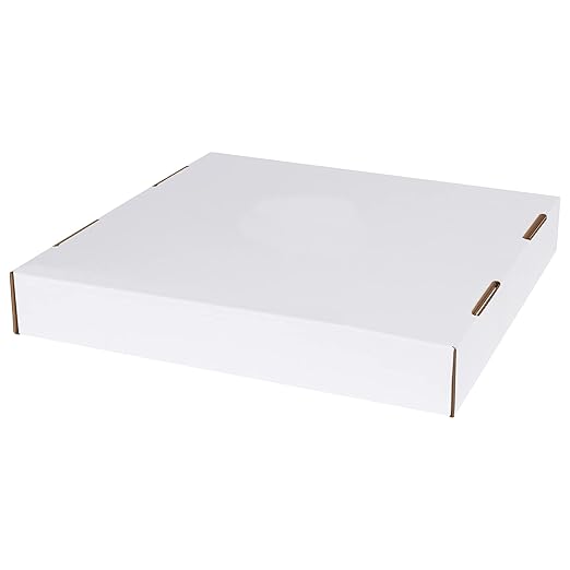 AVIDITI 40 or 50 Gallon Corrugated Cardboard Trash Can and Recycling Bin Lids (10-Pack) 18"L x 18"W x 3"H, White, Reusable and Disposable Garbage Lid for Parties and Outdoor Events