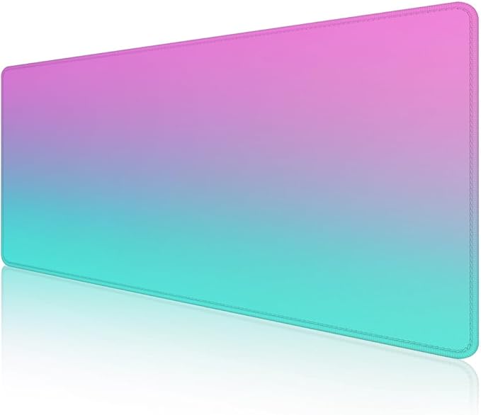 Mrcrypos Turquoise Large Mouse Pad Blue Purple Desk Mat for Desktop, Waterproof Desk Pad with Stitched Edges, Computer Keyboard Gaming Mouse Pads for Women Office Home 31.5" x 15.7"