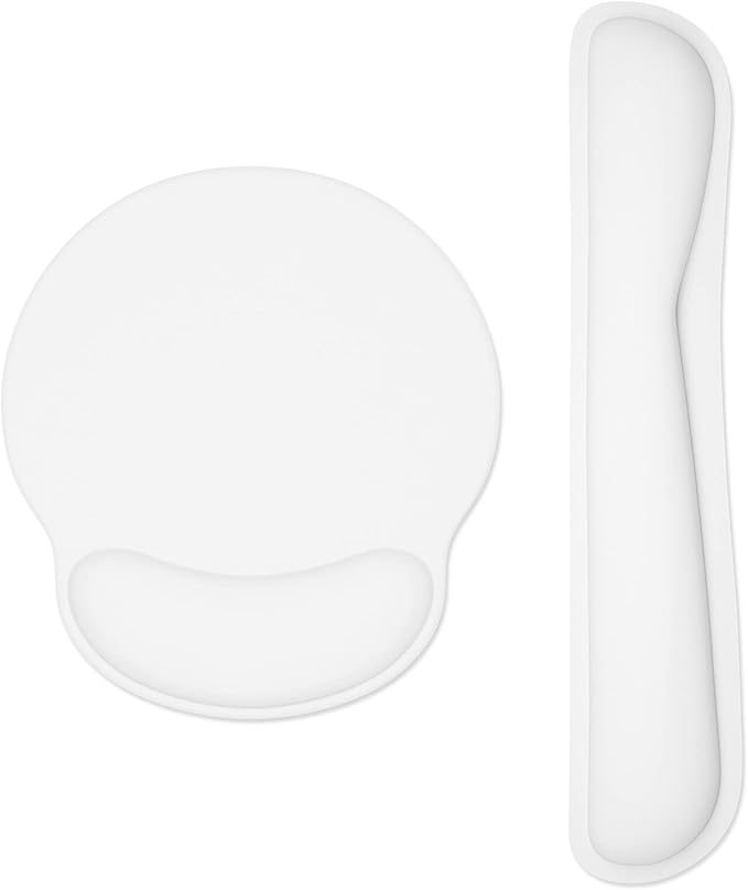Dapesuom Keyboard Wrist Rest and Mouse Pad with Wrist Support, Memory Foam Wrist Rests for Keyboard and Mouse Set, Ergonomic Wrist Pad with Non Slip Base for Easy Typing & Pain Relief,Ivory White