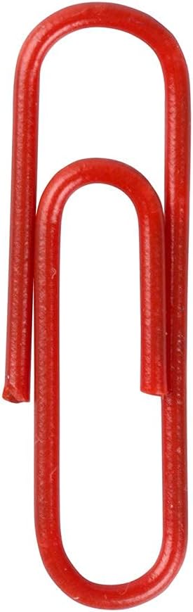 JAM PAPER Colorful Standard Paper Clips - Regular 1 Inch - Red Paperclips - 100/Pack