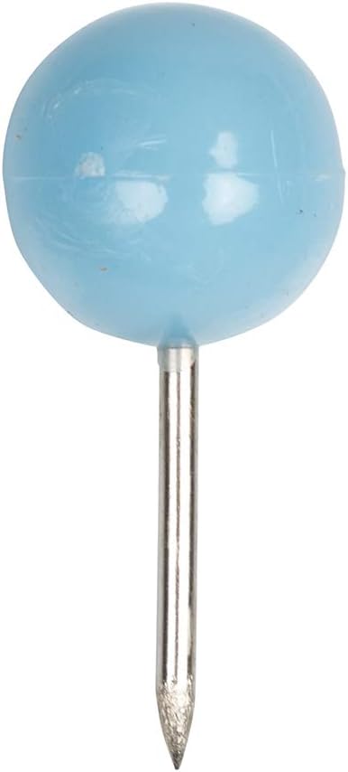 JAM PAPER Colorful Push Pins - Round Head Map Thumb Tacks - Baby Blue Pushpins - 100/Pack