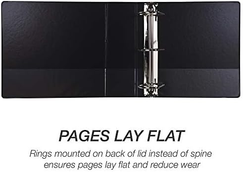 Samsill Durable 4 inch 3 Ring Binder, Made in USA, D Ring Binder, FSC 100% Recycled Chipboard, Black, 2 Pack