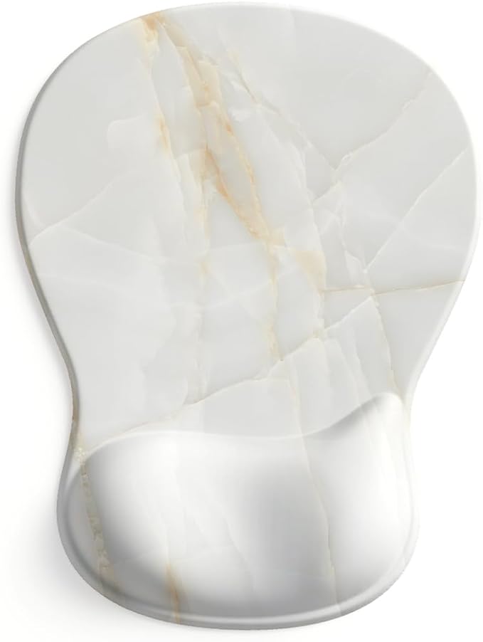 ErgoComfort Gel Wrist Rest Mouse Pad-Ergonomic Office Mousepad with Wrist Support-Non-Slip, Design Desk Accessories Mat for Home&Game Decor (08Marble Vein)