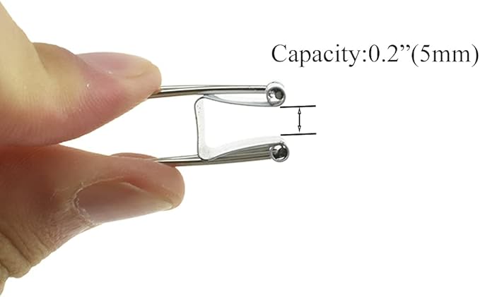 HAHIYO Binder Clips Paper Clamps Spring Steel Sturdy Small 0.75 inches Width 0.2 Inch Capacity No Sharp Edges Heavy Duty Tight Grip Reusable White Metal Bright Finish for Home Office School 30 Pack