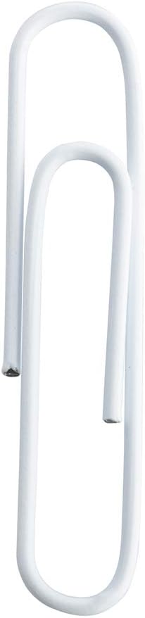 JAM PAPER Colorful Jumbo Paper Clips - Large 2 Inch - White Paperclips - 75/Pack