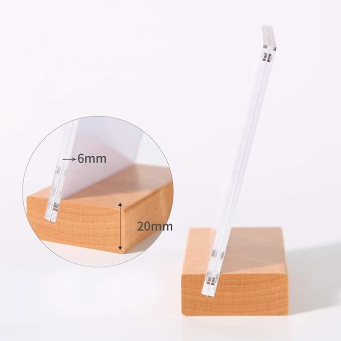 2 Pack Acrylic Label Holder Price Tag Displays Sign Holder Data Card Holder Table Top Sign Stand(120*80mm/4.72x3.15 inches)