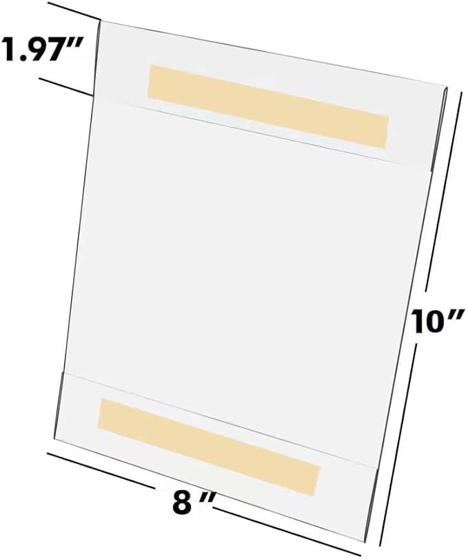 Acrylic Sign Holder 8 x 10 Wall Mount, Wall Mount Sign Holders, Clear Acrylic Frame with 3M Tape Adhesive, Plastic Wall Sign Holder for Office, Home, Restaurant(6 Pack)