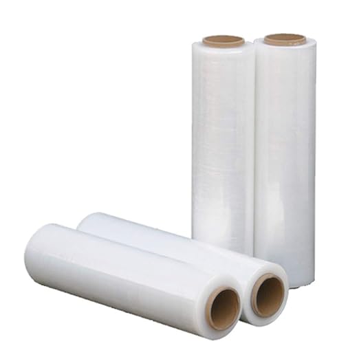 APQ 4 rolls of Cast Hand Stretch Film 18" x 2000'. Hand Stretch Wrap, 60 Gauge Thickness. Excellent Tear Resistance. Clear Residue Free Film for Moving, Shipping, Wrapping. Industrial Grade Cast Film.