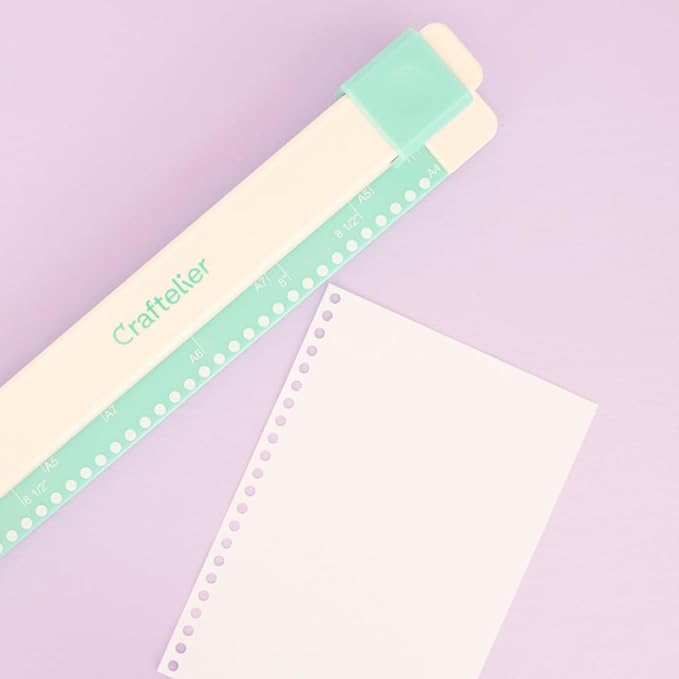 Craftelier - 30 Holes Binding Machine for Planners - A4, A5, A6, A7 and US Letter Size Formats - with 6 Spines of Black and White Tones - 5 Sheet Capacity Punch for Notebooks Making and Scrapbooking