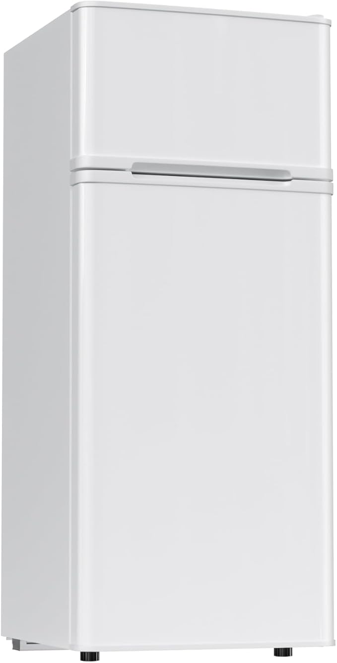 4.5 Cu.Ft. Fridge with Freezer, 2 Doors Compact Refridgrator,Adjustable Thermostat & Mini Refrigerator Energy Saving,Ideal for Home,Office,Apartment (White)