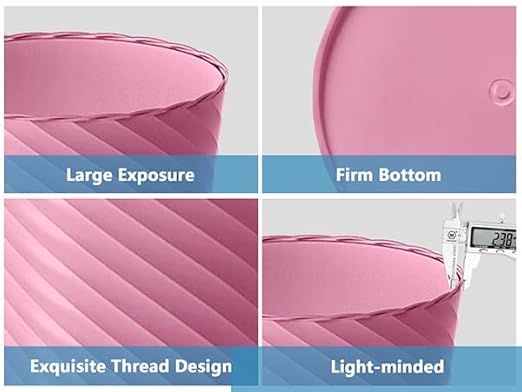 Bathroom Trash Can, 3 Pack 1.8 Gallons Small Trash Can with Trash Bags, Bathroom Garbage Can, Plastic Trash Bin, Round Waste Basket for Bedroom, Office, Compact Space (Pink Purple Green)