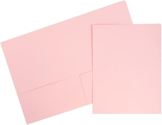LUXPaper 9" x 12" Presentation Folders | Two Pocket | Candy Pink | 100lb. Cover | 10 Qty